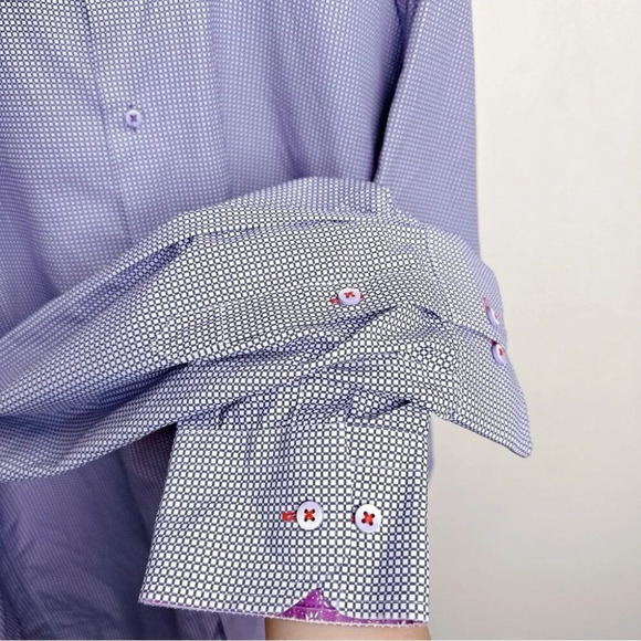 7 Downie St.  Mens 8 XXXL Purple Button Dress Shirt - Picture 6 of 12